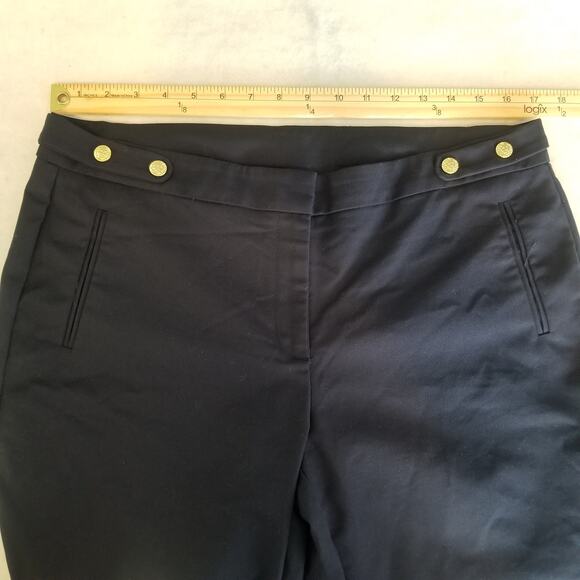 Anne Klein Women's Gold Button Detail Career Pants - Blue - Picture 4 of 8